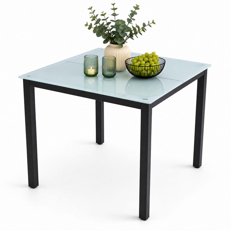 Aluminium Glas Gartentisch Balkontisch 80x80 cm kaufen
