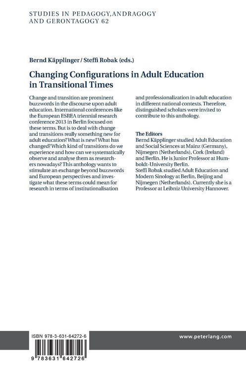 Produktbild: Changing Configurations in Adult Education in Transitional Times