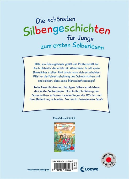 Produktbild: Die sch&ouml;nsten Silbengeschichten f&uuml;r Jungs zum ersten Selberlesen