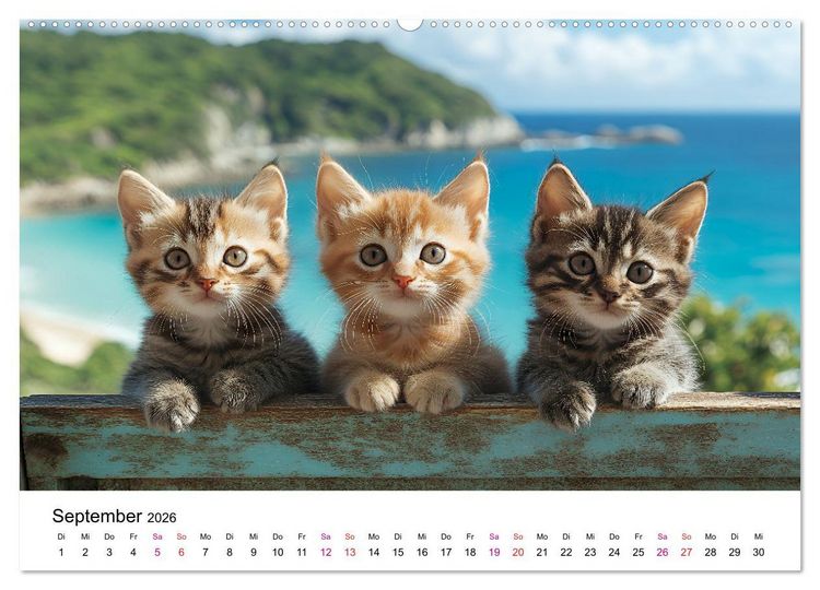 Produktbild: Katzenzauber - Samtpfoten im Jahreslauf (Wandkalender 2026 DIN A2 quer), CALVENDO Monatskalender