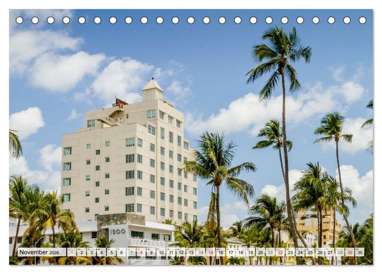 Produktbild: Miami Beach und Art Deco District (Tischkalender 2026 DIN A5 quer), CALVENDO Monatskalender