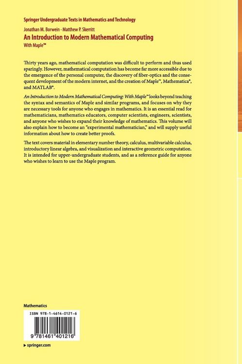 Produktbild: An Introduction to Modern Mathematical Computing
