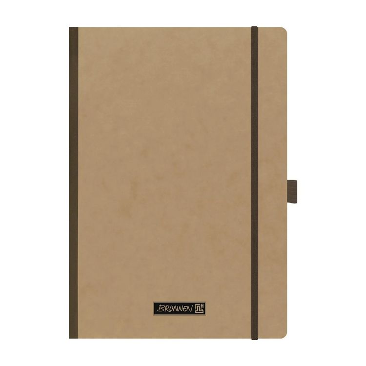 Produktbild: Brunnen Notizbuch Premium FACT!plus Kladde &brvbar; A4, kariert, Gummizugverschluss, braun