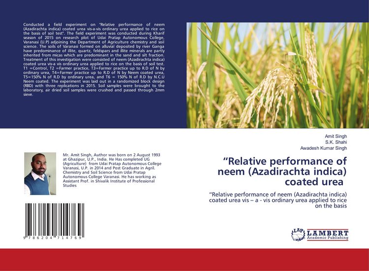 Produktbild: "Relative performance of neem (Azadirachta indica) coated urea