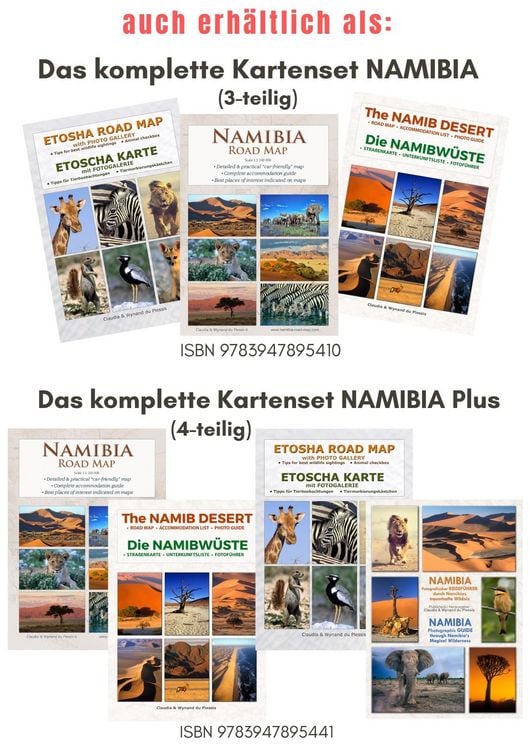 Produktbild: Detaillierte NAMIBIA Reisekarte - NAMIBIA ROAD MAP (1:1.160.000)
