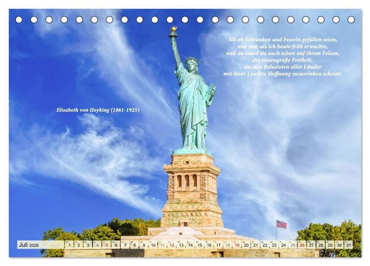 Produktbild: New York Ansichten - Literaturkalender (Tischkalender 2026 DIN A5 quer), CALVENDO Monatskalender