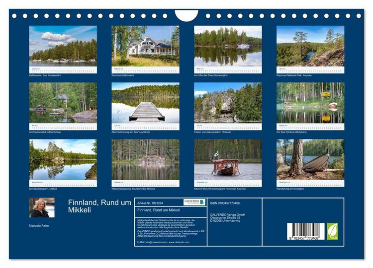 Produktbild: Finnland, Rund um Mikkeli (Wandkalender 2026 DIN A4 quer), CALVENDO Monatskalender