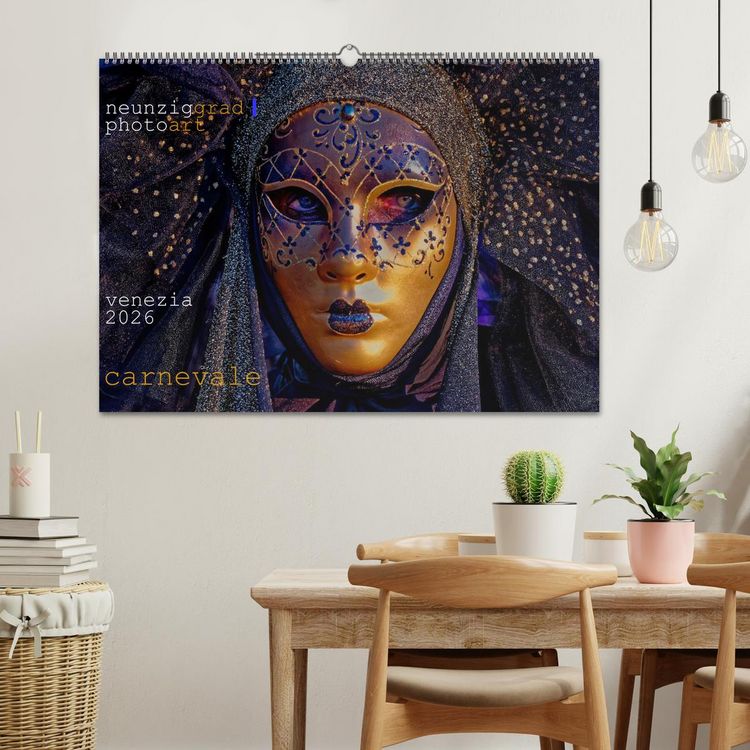 Produktbild: neunziggrad I photoart: venezia carnevale (Wandkalender 2026 DIN A2 quer), CALVENDO Monatskalender