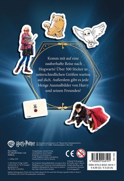 Produktbild: Harry Potter: Der offizielle Sticker- und Malblock