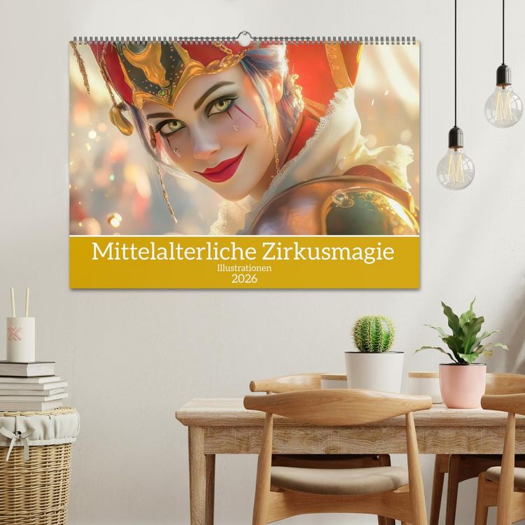 Produktbild: Mittelalterliche Zirkusmagie - Illustrationen (Wandkalender 2026 DIN A2 quer), CALVENDO Monatskalender