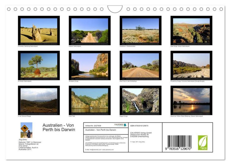 Produktbild: Australien - Von Perth bis Darwin (Wandkalender 2026 DIN A4 quer), CALVENDO Monatskalender