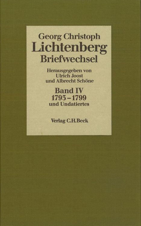 Produktbild: Lichtenberg Briefwechsel Bd. 4: 1793-1799