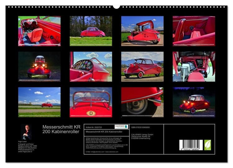 Produktbild: Messerschmitt KR 200 Kabinenroller (hochwertiger Premium Wandkalender 2026 DIN A2 quer), Kunstdruck in Hochglanz