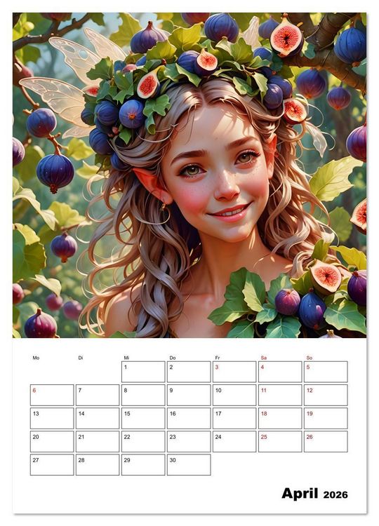 Produktbild: Fruchtiger Elfenzauber (hochwertiger Premium Wandkalender 2026 DIN A2 hoch), Kunstdruck in Hochglanz
