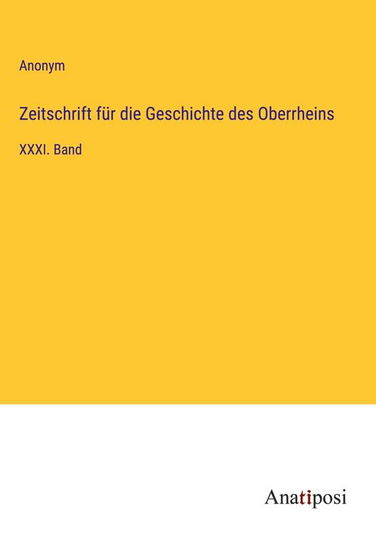 Produktbild: Zeitschrift f&uuml;r die Geschichte des Oberrheins