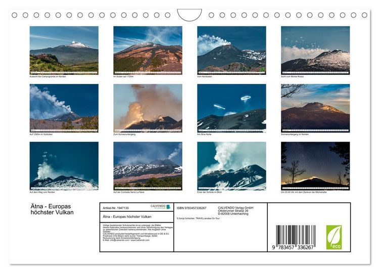 Produktbild: &Auml;tna - Europas h&ouml;chster Vulkan (Wandkalender 2026 DIN A4 quer), CALVENDO Monatskalender