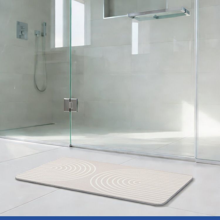 Produktbild: Diatomit Badematte Mod. Nazca Beige, 60 x 39 cm, schnelltrocknend und rutschsicher