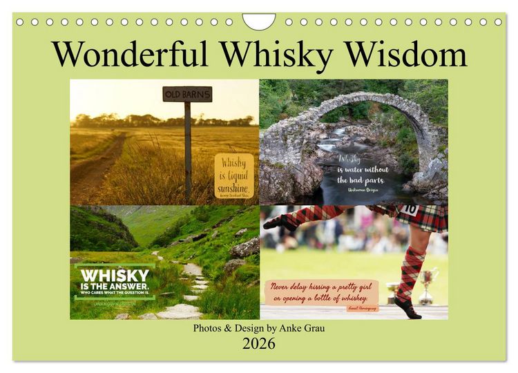 Produktbild: Wonderful Whisky Wisdom (Wall Calendar 2026 DIN A4 landscape), CALVENDO 12 Month Wall Calendar