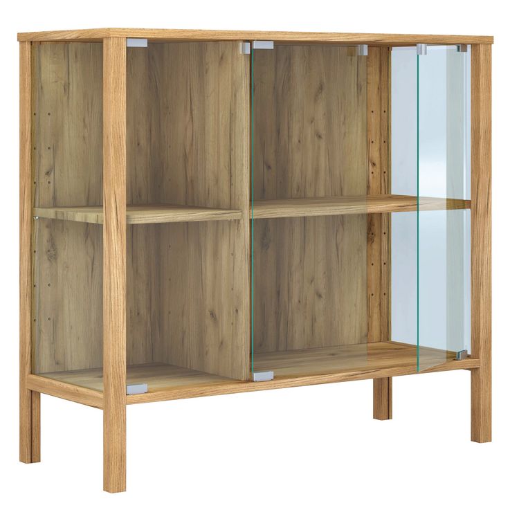 Produktbild: Glasvitrine Jensol mit ESG Glas Kommode stehend