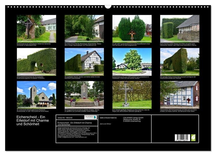 Produktbild: Eicherscheid - Ein Eifeldorf mit Charme und Sch&ouml;nheit (Wandkalender 2026 DIN A2 quer), CALVENDO Monatskalender