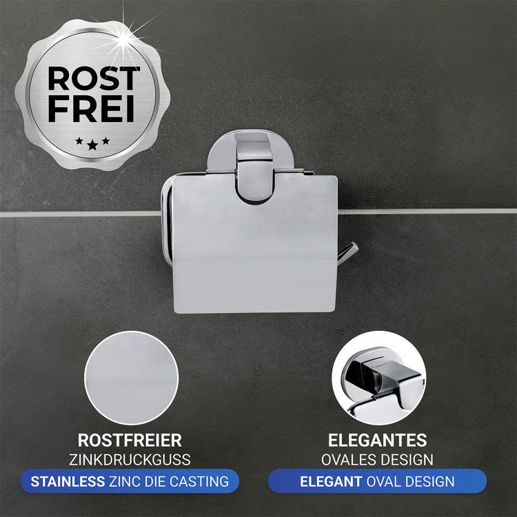 Produktbild: UV-Loc&reg; Toilettenpapierhalter mit Deckel Mod. Maribor, Befestigen ohne Bohren