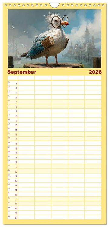Produktbild: Familienplaner 2026 - M&ouml;wen on Tour mit 5 Spalten (Wandkalender, 21 x 45 cm) CALVENDO