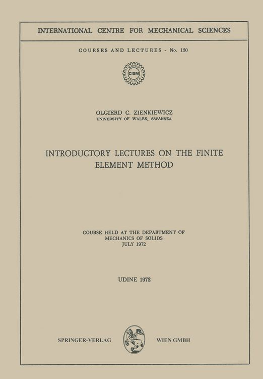 Produktbild: Introductory Lectures on the Finite Element Method