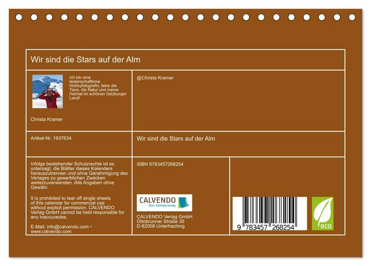 Produktbild: Wir sind die Stars auf der Alm (Tischkalender 2026 DIN A5 quer), CALVENDO Monatskalender