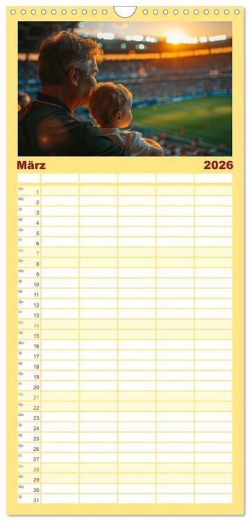 Produktbild: Familienplaner 2026 - Fu&szlig;ball im Blut mit 5 Spalten (Wandkalender, 21 x 45 cm) CALVENDO