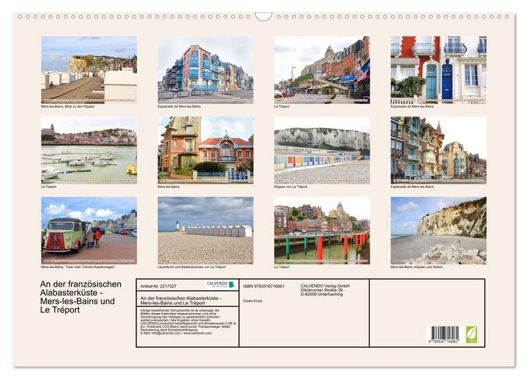 Produktbild: An der franz&ouml;sischen Alabasterk&uuml;ste - Mers-les-Bains und Le Tr&eacute;port (Wandkalender 2026 DIN A2 quer), CALVENDO Monatskalender