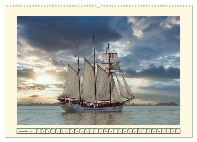 Produktbild: Segeln im Sonnenuntergang (Wandkalender 2027 DIN A2 quer), CALVENDO Monatskalender