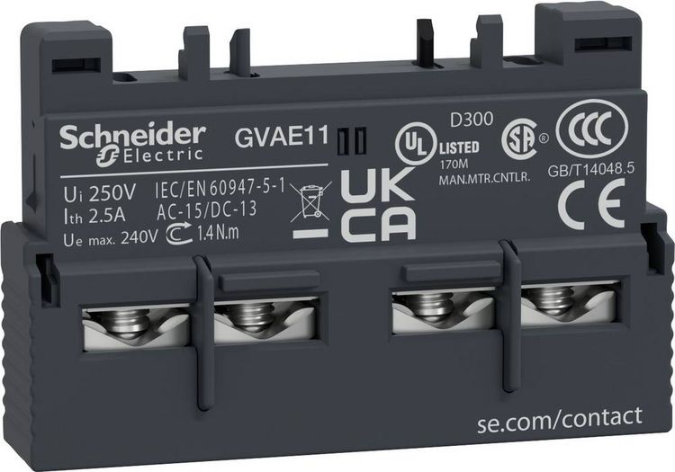 Produktbild: Schneider Electric GVAE11 GVAE11 Hilfsschalter 1 Schlie&szlig;er, 1 &Ouml;ffner 1St.