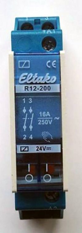 Produktbild: Eltako R12-200-24V DC Schaltrelais Nennspannung: 24 V Schaltstrom (max.): 8 A 2 Schlie&szlig;er 1 St.