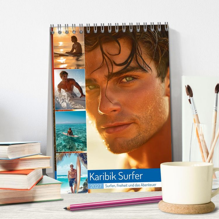 Produktbild: Karibik Surfer (Tischkalender 2027 DIN A5 hoch), CALVENDO Monatskalender