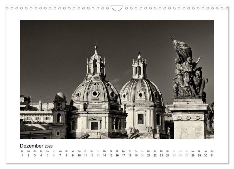 Produktbild: Rom in schwarz - weiss (Wandkalender 2026 DIN A3 quer), CALVENDO Monatskalender