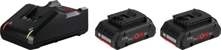 Produktbild: Bosch Professional 1600A01BA3 2x ProCORE18V 4.0Ah + GAL 18V-40 Professional Werkzeug-Akku und Ladeger&auml;t 18 V 4 Ah Li-Ion