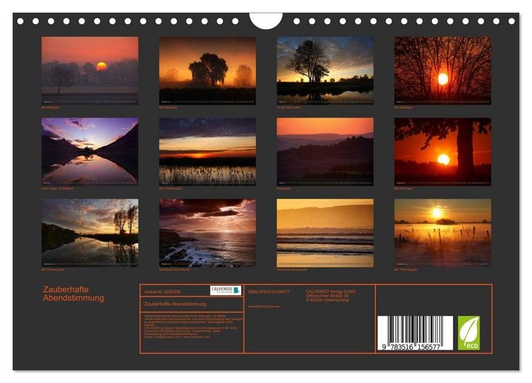 Produktbild: Zauberhafte Abendstimmung (Wandkalender 2026 DIN A4 quer), CALVENDO Monatskalender