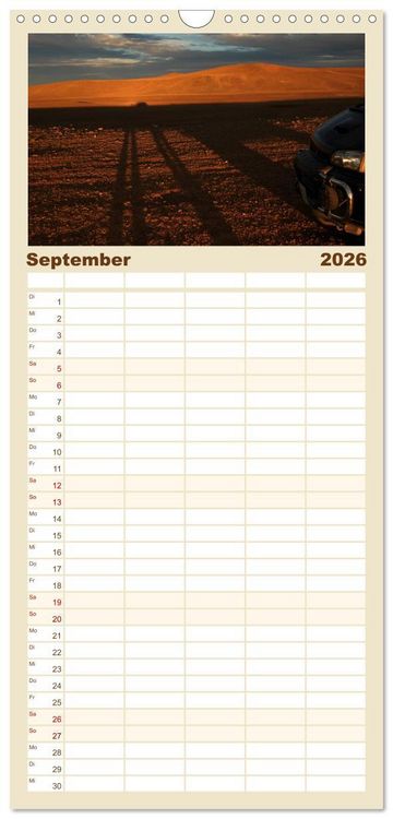 Produktbild: Familienplaner 2026 - W&uuml;ste Gobi mit 5 Spalten (Wandkalender, 21 x 45 cm) CALVENDO