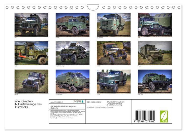Produktbild: alte K&auml;mpfer- Milit&auml;rfahrzeuge des Ostblocks (Wandkalender 2026 DIN A4 quer), CALVENDO Monatskalender