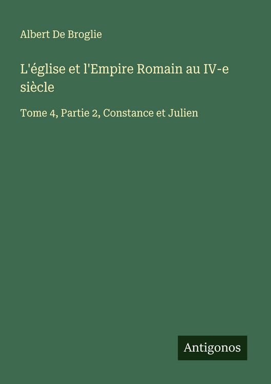Produktbild: L'&eacute;glise et l'Empire Romain au IV-e si&egrave;cle