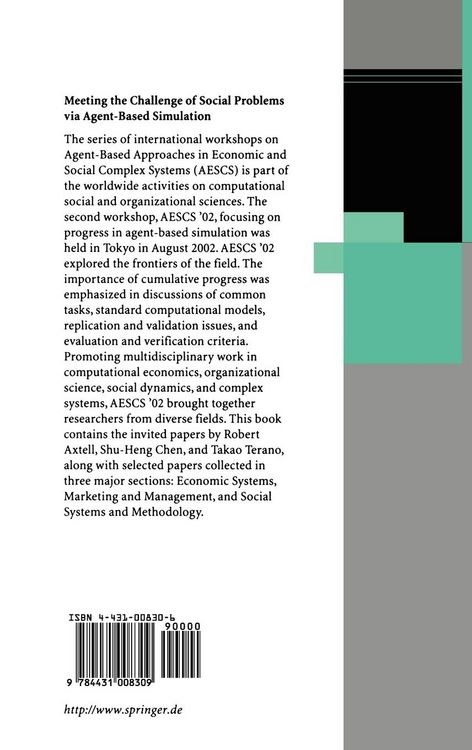 Produktbild: Meeting the Challenge of Social Problems via Agent-Based Simulation