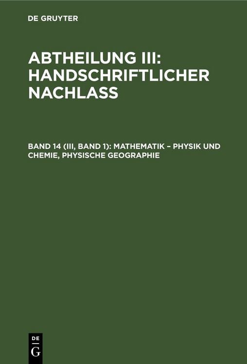 Produktbild: Mathematik &ndash; Physik und Chemie, Physische Geographie