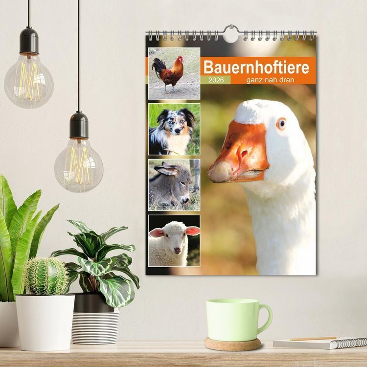 Produktbild: Bauernhoftiere, ganz nah dran (Wandkalender 2026 DIN A4 hoch), CALVENDO Monatskalender