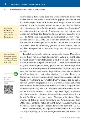 Produktbild: Im Westen nichts Neues von Erich Maria Remarque - Textanalyse und Interpretation