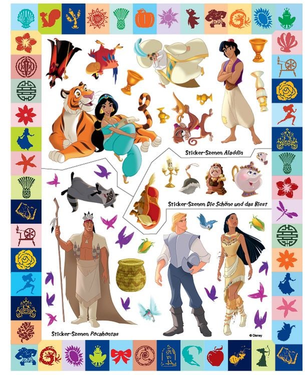Produktbild: Disney Prinzessin: 500 Sticker - Stickern - R&auml;tseln - Ausmalen