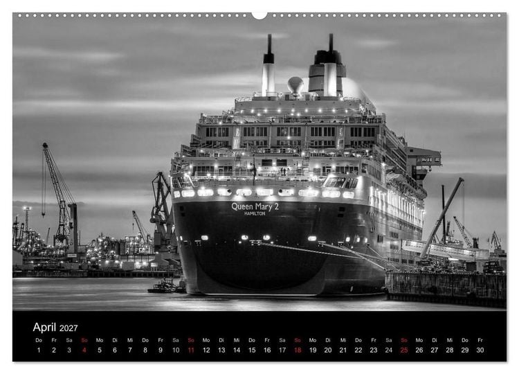 Produktbild: Hamburg monochrome Impressionen (hochwertiger Premium Wandkalender 2027 DIN A2 quer), Kunstdruck in Hochglanz