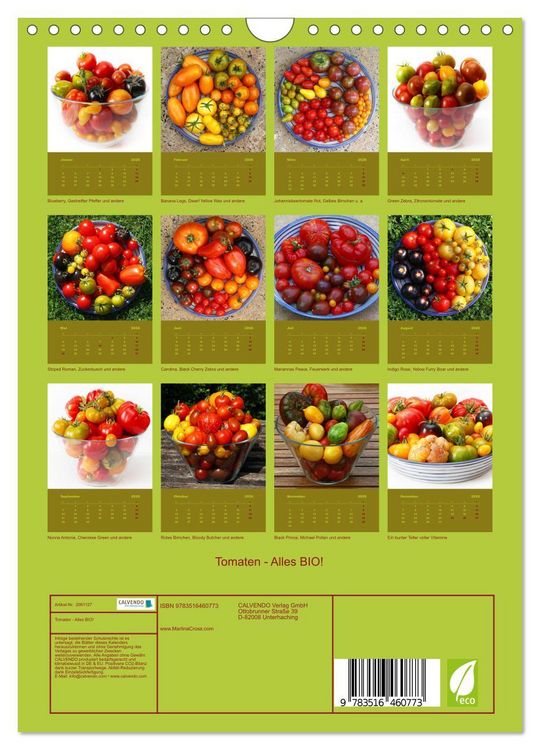 Produktbild: Tomaten - Alles BIO! (Wandkalender 2026 DIN A4 hoch), CALVENDO Monatskalender