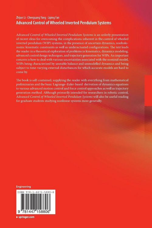 Produktbild: Advanced Control of Wheeled Inverted Pendulum Systems