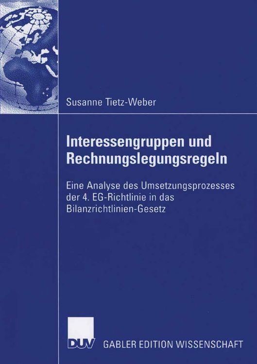Produktbild: Interessengruppen und Rechnungslegungsregeln