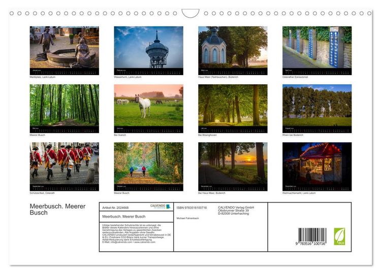 Produktbild: Meerbusch. Meerer Busch (Wandkalender 2026 DIN A3 quer), CALVENDO Monatskalender